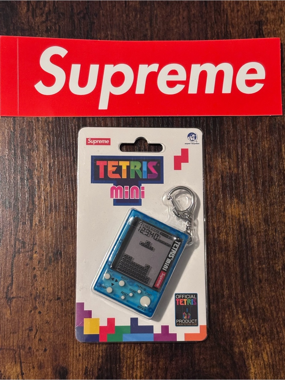 Supreme Tetris Mini Keychain Blue Brand New 100% Authentic